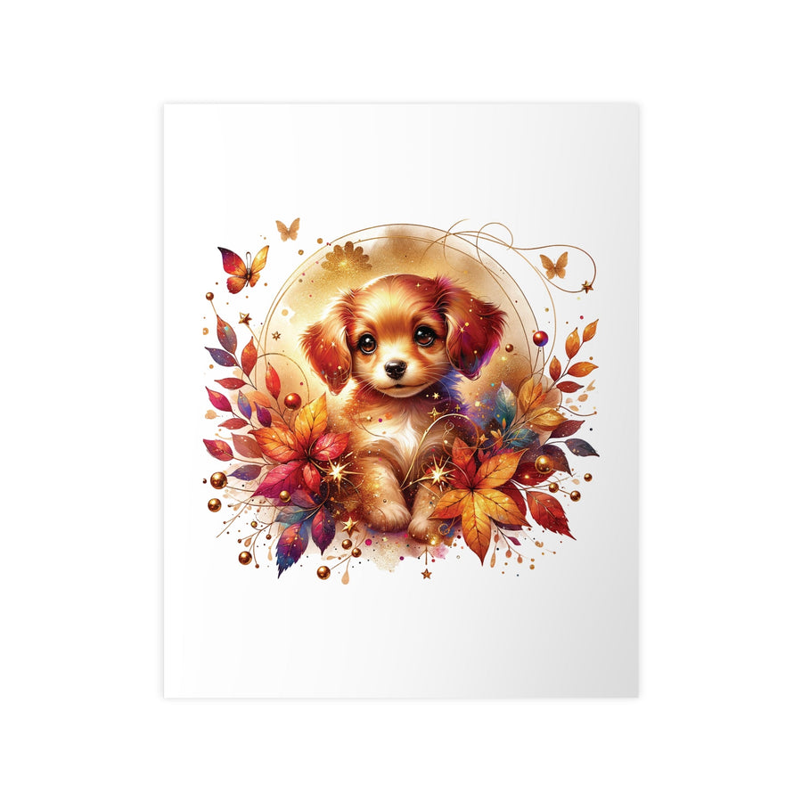 Affiche chiot féerique aquarelle – Illustration colorée, art mural magique, décoration murale poétique et lumineuse - MoodElle