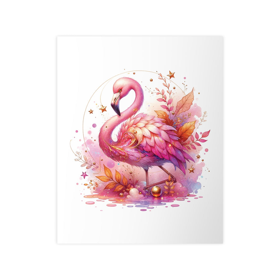 Affiche Flamant Rose Aquarelle — Illustration Murale Tropicale et Poétique | Décoration Chambre Enfant, Bébé ou Salon, Couleurs Rose et Or Féériques - MoodElle