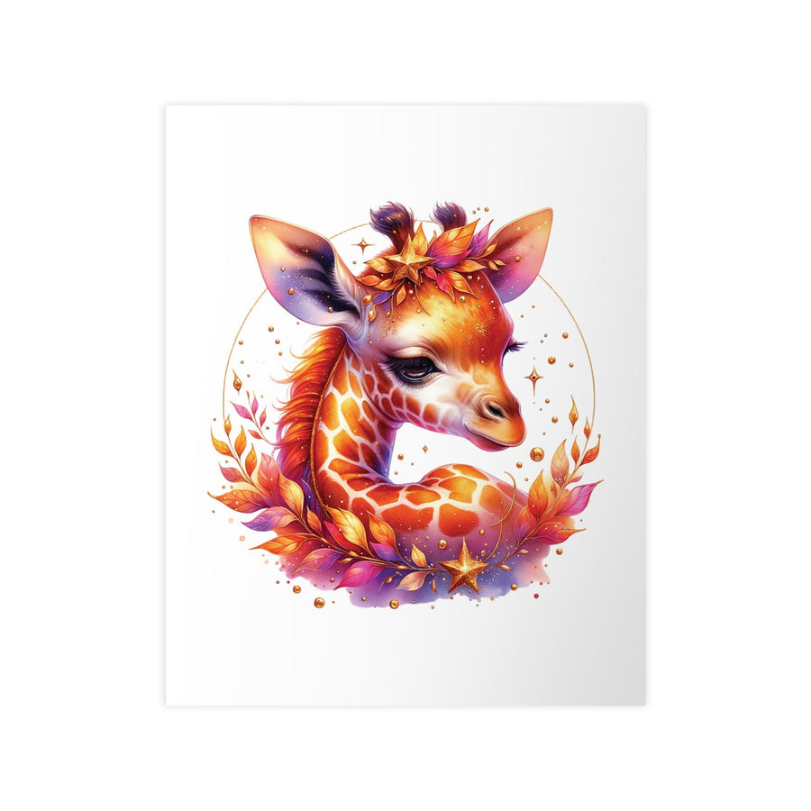 Affiche Girafe Aquarelle Dorée — Illustration Murale Animalière et Poétique | Décoration Chambre Enfant, Bébé ou Salon, Cadeau Original - MoodElle