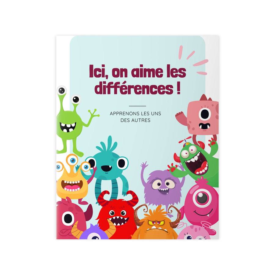 Affiche "Ici, on aime les différences" – Poster éducatif bienveillance et inclusion, décoration chambre ou école maternelle - MoodElle