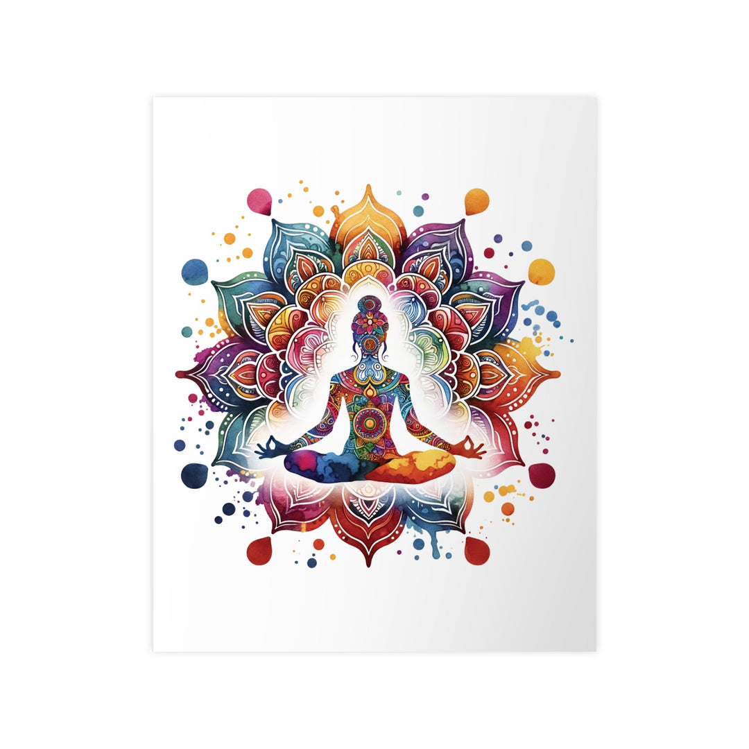 Affiche Yoga Mandala Aquarelle — Illustration Énergie des Chakras | Décoration Murale Zen, Méditation, Esprit Bohème et Couleurs Vibrantes - MoodElle