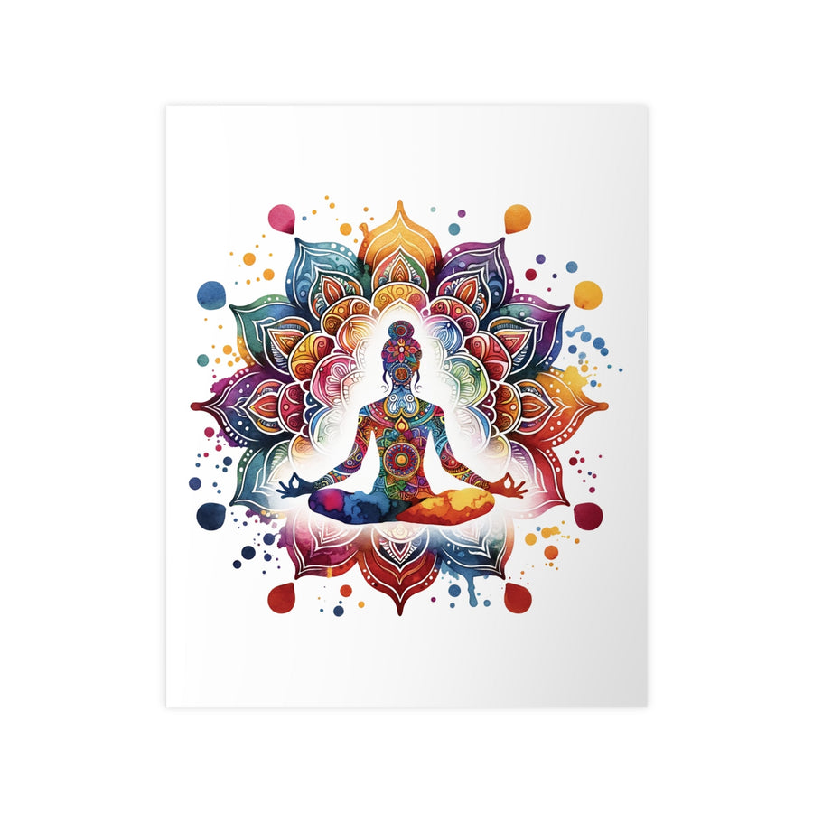 Affiche Yoga Mandala Aquarelle — Illustration Énergie des Chakras | Décoration Murale Zen, Méditation, Esprit Bohème et Couleurs Vibrantes - MoodElle