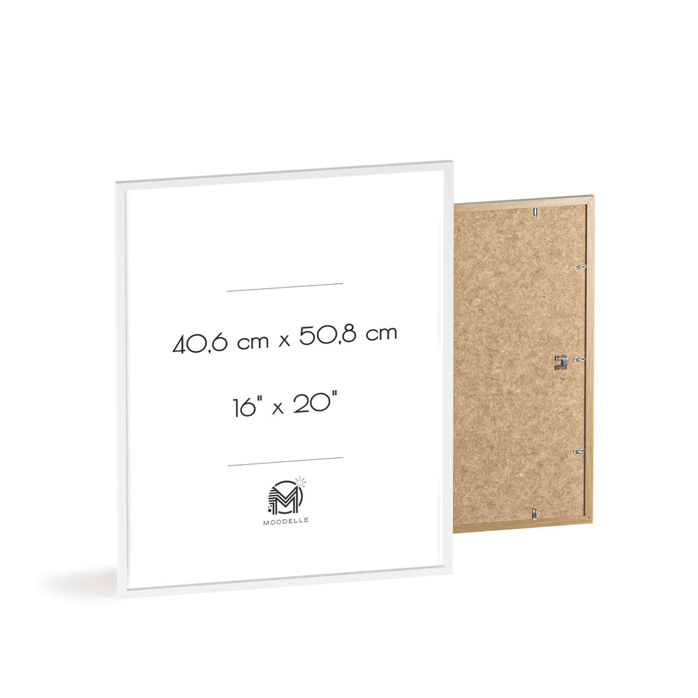 Cadre 16'x20' - blanc – 40.6 x 50.8 cm - cadre mural ou à poser - MoodElle