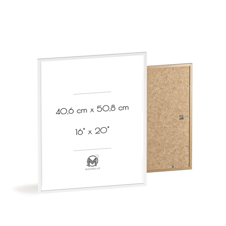 Cadre 16'x20' - blanc – 40.6 x 50.8 cm - cadre mural ou à poser - MoodElle
