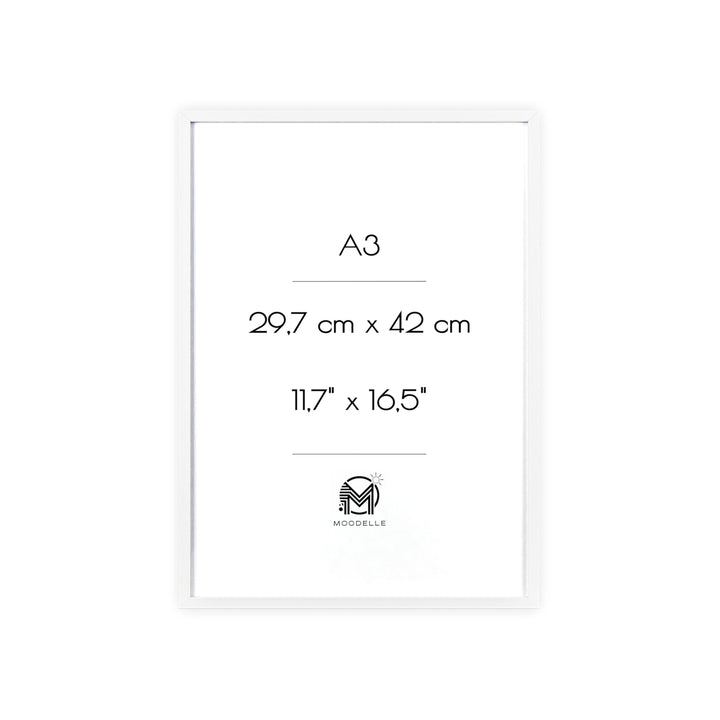 Cadre A3 - blanc mat – 29.7 x 42 cm - cadre mural ou à poser - MoodElle