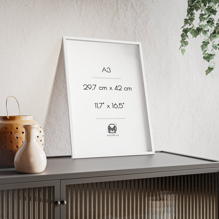 Cadre A3 - blanc mat – 29.7 x 42 cm - cadre mural ou à poser - MoodElle