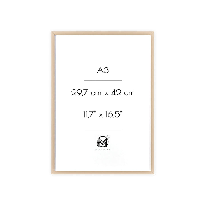 Cadre A3 - bois – 29.7 x 42 cm - cadre mural ou à poser - MoodElle