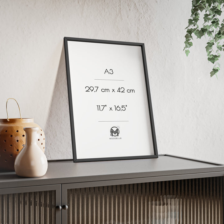 Cadre A3 - noir mat – 29.7 x 42 cm - cadre mural ou à poser - MoodElle