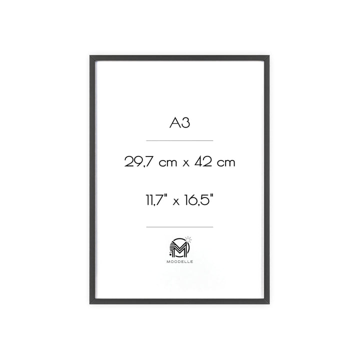 Cadre A3 - noir mat – 29.7 x 42 cm - cadre mural ou à poser - MoodElle