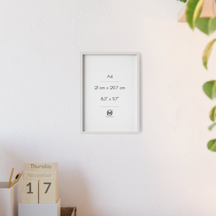 Cadre A4 - blanc mat – 21x29,7 cm - cadre mural ou à poser - MoodElle