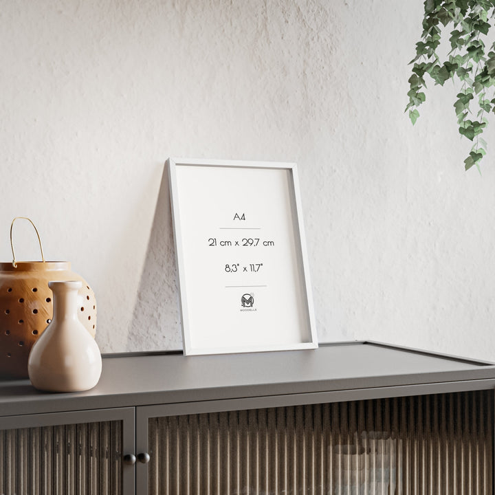 Cadre A4 - blanc mat – 21x29,7 cm - cadre mural ou à poser - MoodElle