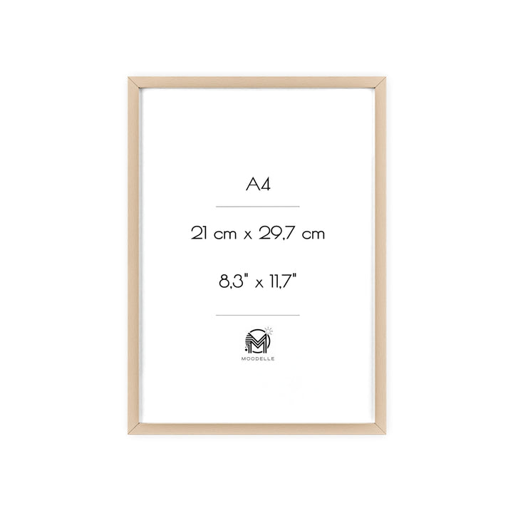 Cadre A4 - bois – 21x29,7 cm - cadre mural ou à poser - MoodElle