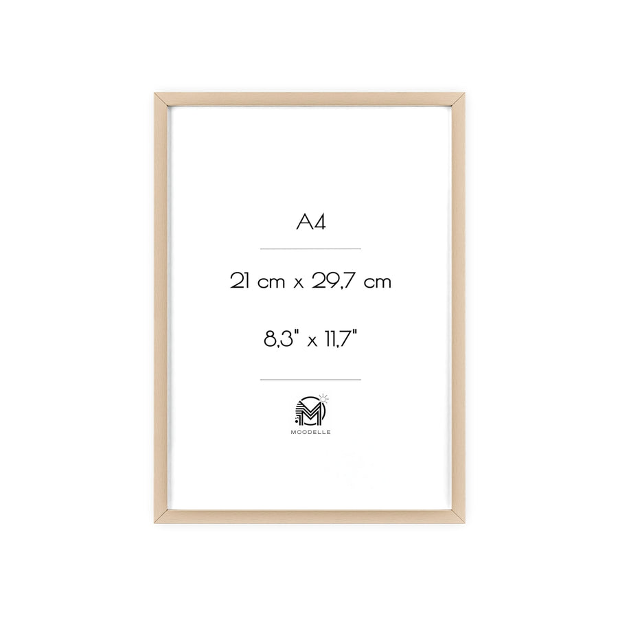 Cadre A4 - bois – 21x29,7 cm - cadre mural ou à poser - MoodElle