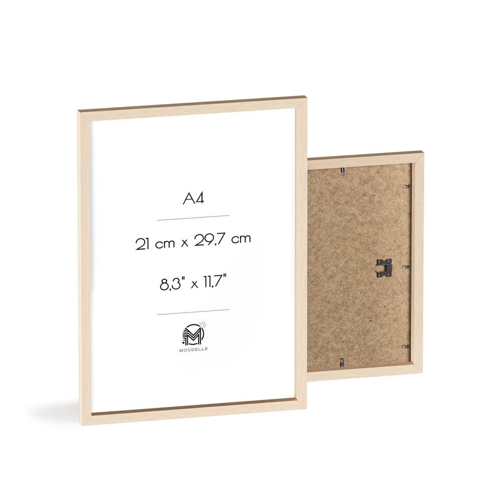 Cadre A4 - bois – 21x29,7 cm - cadre mural ou à poser - MoodElle