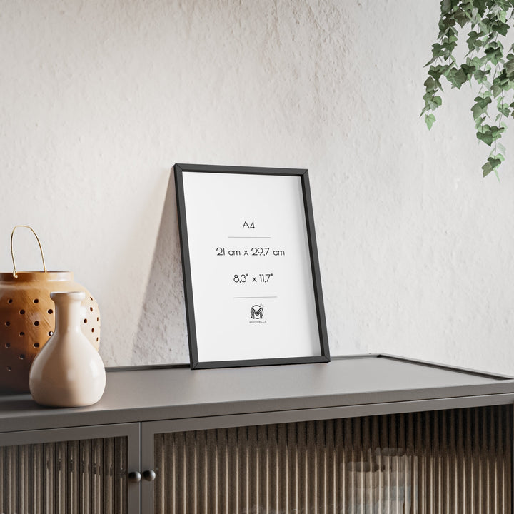 Cadre A4 - noir mat – 21x29,7 cm - cadre mural ou à poser - MoodElle