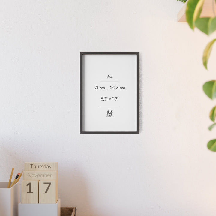 Cadre A4 - noir mat – 21x29,7 cm - cadre mural ou à poser - MoodElle