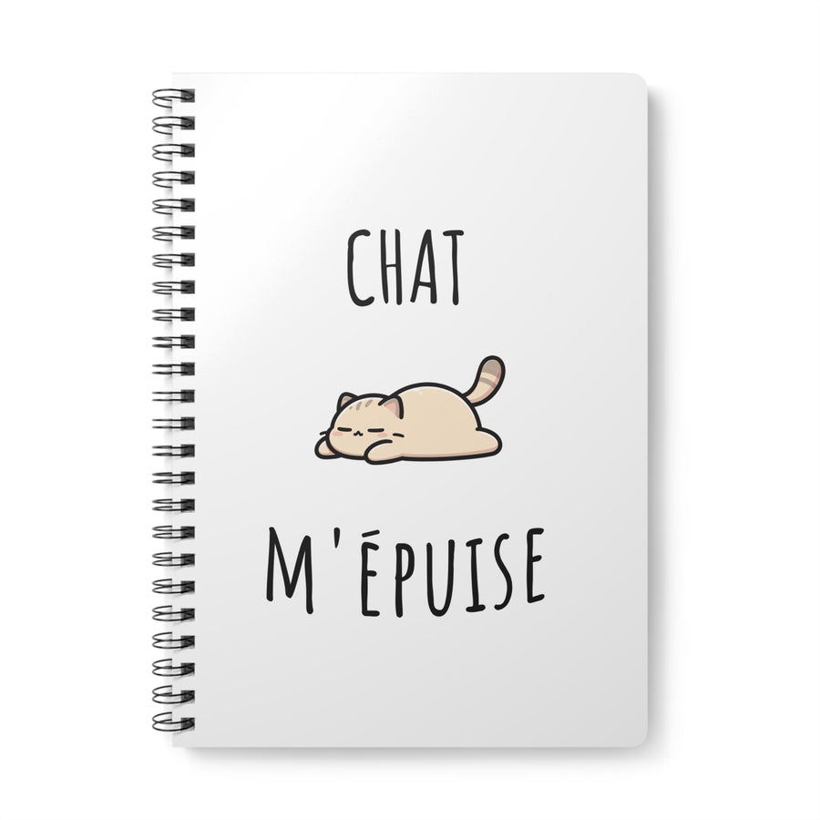 Carnet Chat M’Épuise – Journal Drôle et Félin – Cahier à Spirales pour Esprits Fatigués et Créatifs - MoodElle
