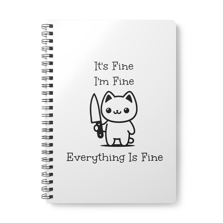 Carnet drôle “It’s fine I’m fine” – Cahier chat kawaii humoristique, humour noir, cadeau original - MoodElle