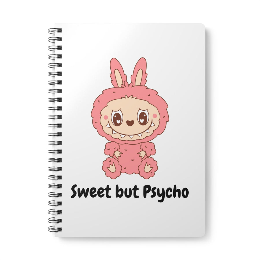 Carnet "Sweet but Psycho" – Cahier Kawaii Lapin Rose à Spirale - MoodElle