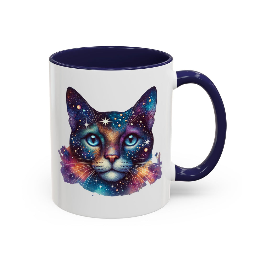 Mug chat galaxie – Tasse “Space Cat” anse colorée – 11oz/15oz, cadeau amoureux des chats & astronomie - MoodElle