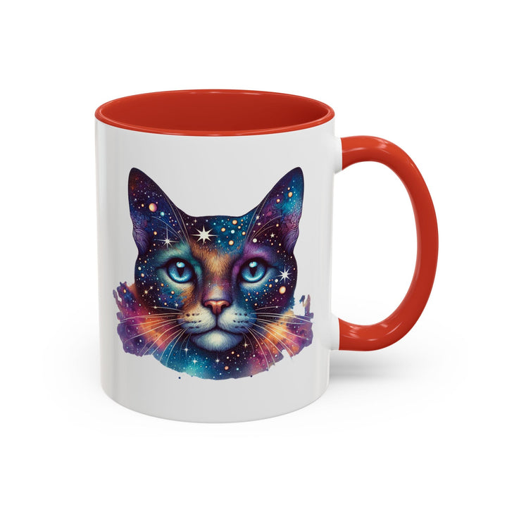 Mug chat galaxie – Tasse “Space Cat” anse colorée – 11oz/15oz, cadeau amoureux des chats & astronomie - MoodElle