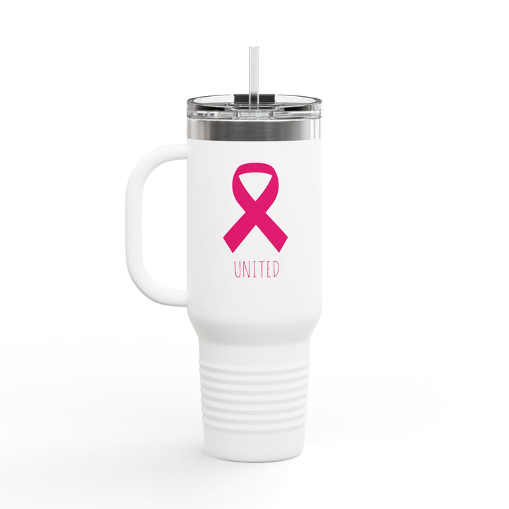 Mug Isotherme Ruban Rose – Gourde de Voyage Solidaire – Sensibilisation Cancer du Sein - MoodElle