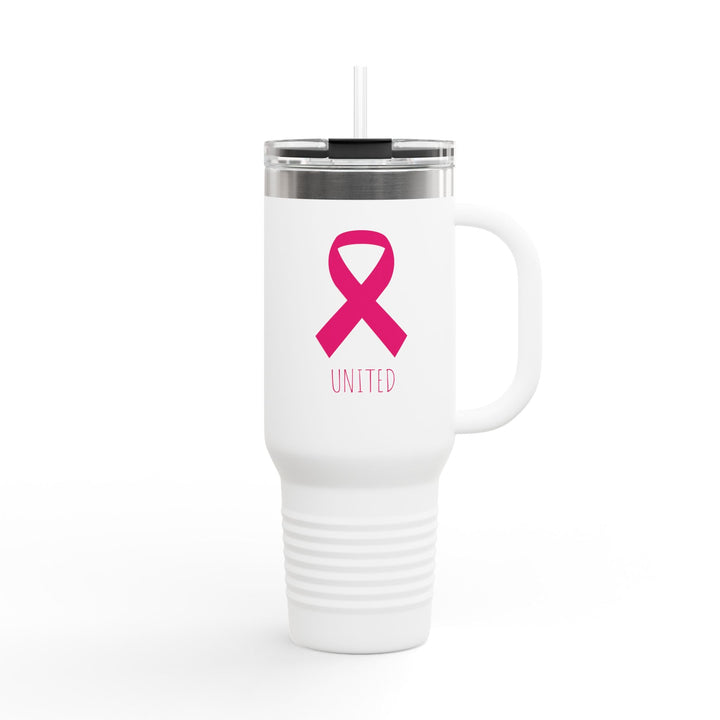 Mug Isotherme Ruban Rose – Gourde de Voyage Solidaire – Sensibilisation Cancer du Sein - MoodElle