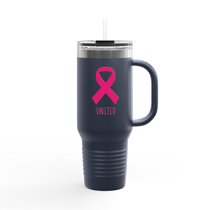 Mug Isotherme Ruban Rose – Gourde de Voyage Solidaire – Sensibilisation Cancer du Sein - MoodElle
