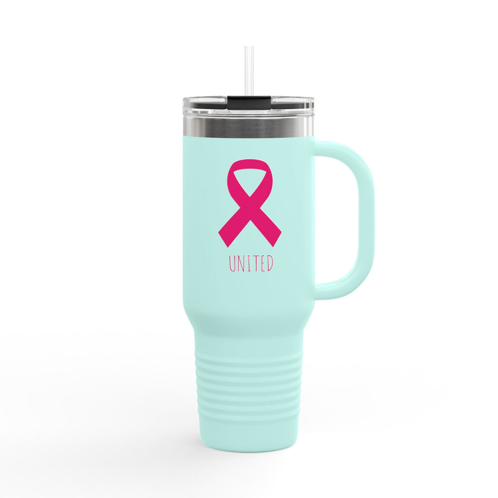 Mug Isotherme Ruban Rose – Gourde de Voyage Solidaire – Sensibilisation Cancer du Sein - MoodElle