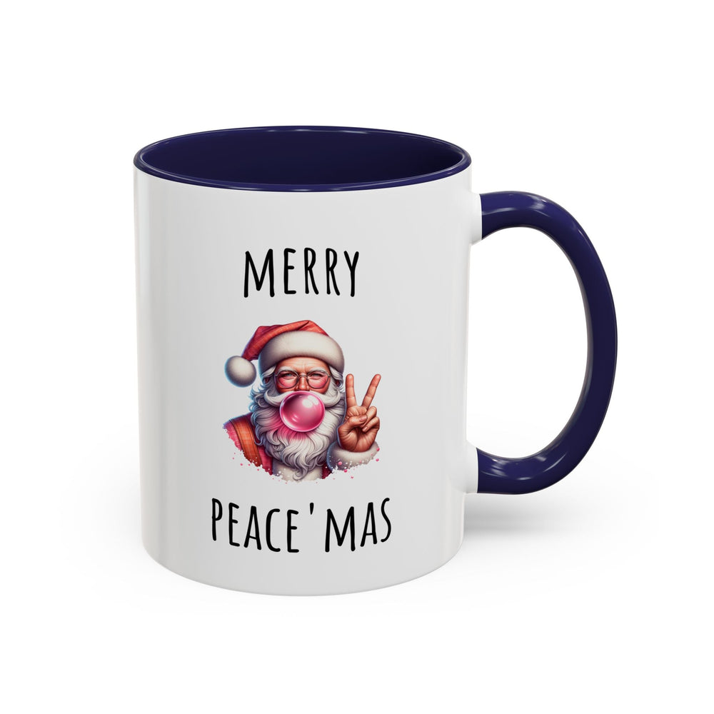 Mug “Merry Peace’Mas” – Père Noël cool & rétro – Cadeau de Noël original et drôle - MoodElle
