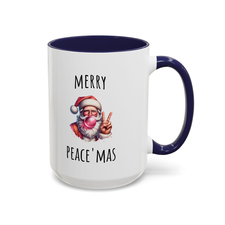 Mug “Merry Peace’Mas” – Père Noël cool & rétro – Cadeau de Noël original et drôle - MoodElle