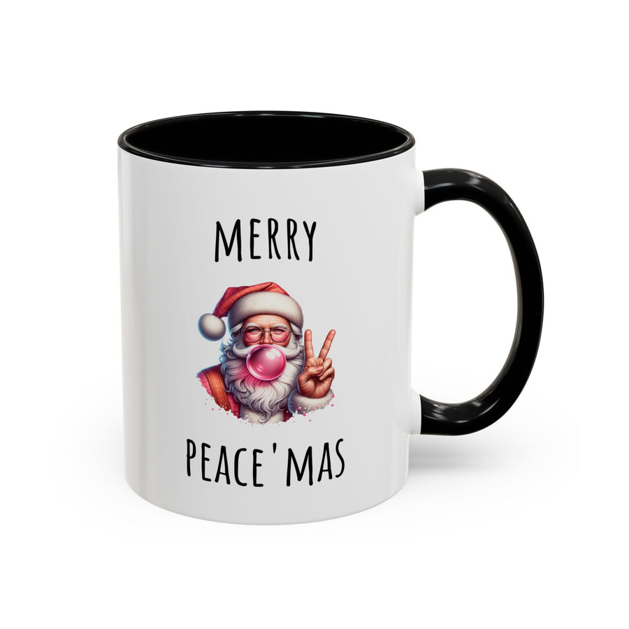 Mug “Merry Peace’Mas” – Père Noël cool & rétro – Cadeau de Noël original et drôle - MoodElle