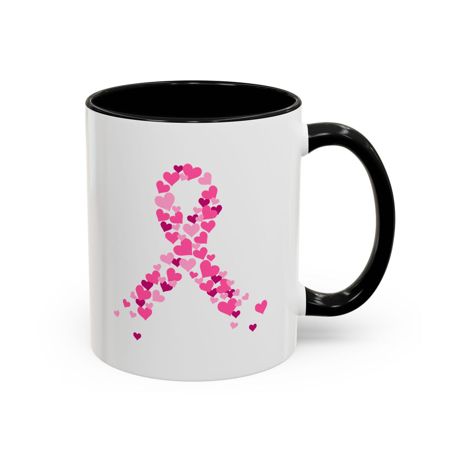 Mug "octobre rose" Ruban Rose Cœurs – Tasse Solidaire Octobre Rose - MoodElle