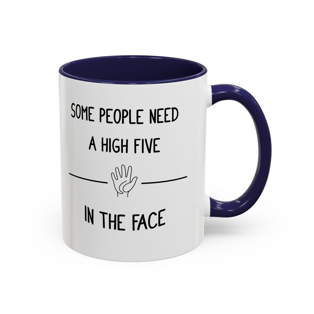 Mug Some people need a high five in the face – Tasse humour noir, idée cadeau drôle et décalée, design minimaliste - MoodElle