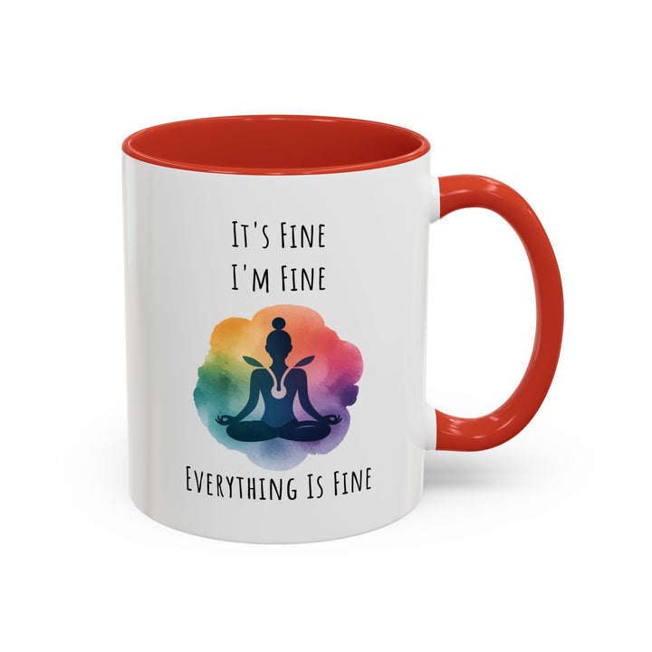 Mug yoga méditation – “It’s Fine I’m Fine Everything is Fine” – Tasse cadeau zen arc - en - ciel - MoodElle
