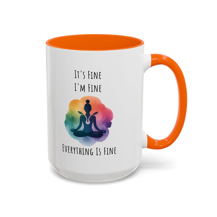 Mug yoga méditation – “It’s Fine I’m Fine Everything is Fine” – Tasse cadeau zen arc - en - ciel - MoodElle