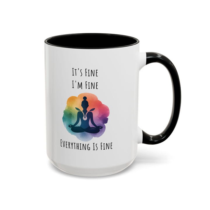 Mug yoga méditation – “It’s Fine I’m Fine Everything is Fine” – Tasse cadeau zen arc - en - ciel - MoodElle