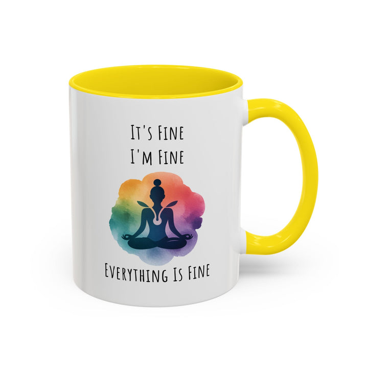 Mug yoga méditation – “It’s Fine I’m Fine Everything is Fine” – Tasse cadeau zen arc - en - ciel - MoodElle