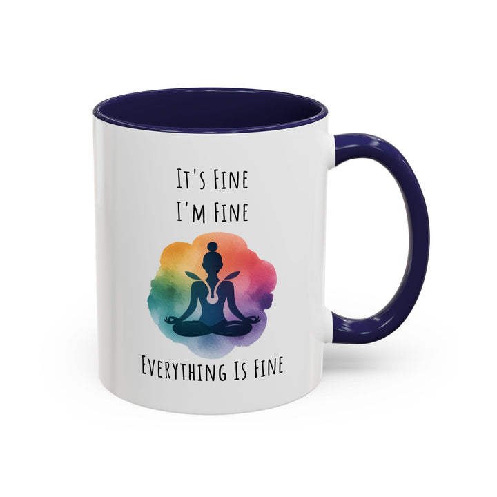 Mug yoga méditation – “It’s Fine I’m Fine Everything is Fine” – Tasse cadeau zen arc - en - ciel - MoodElle