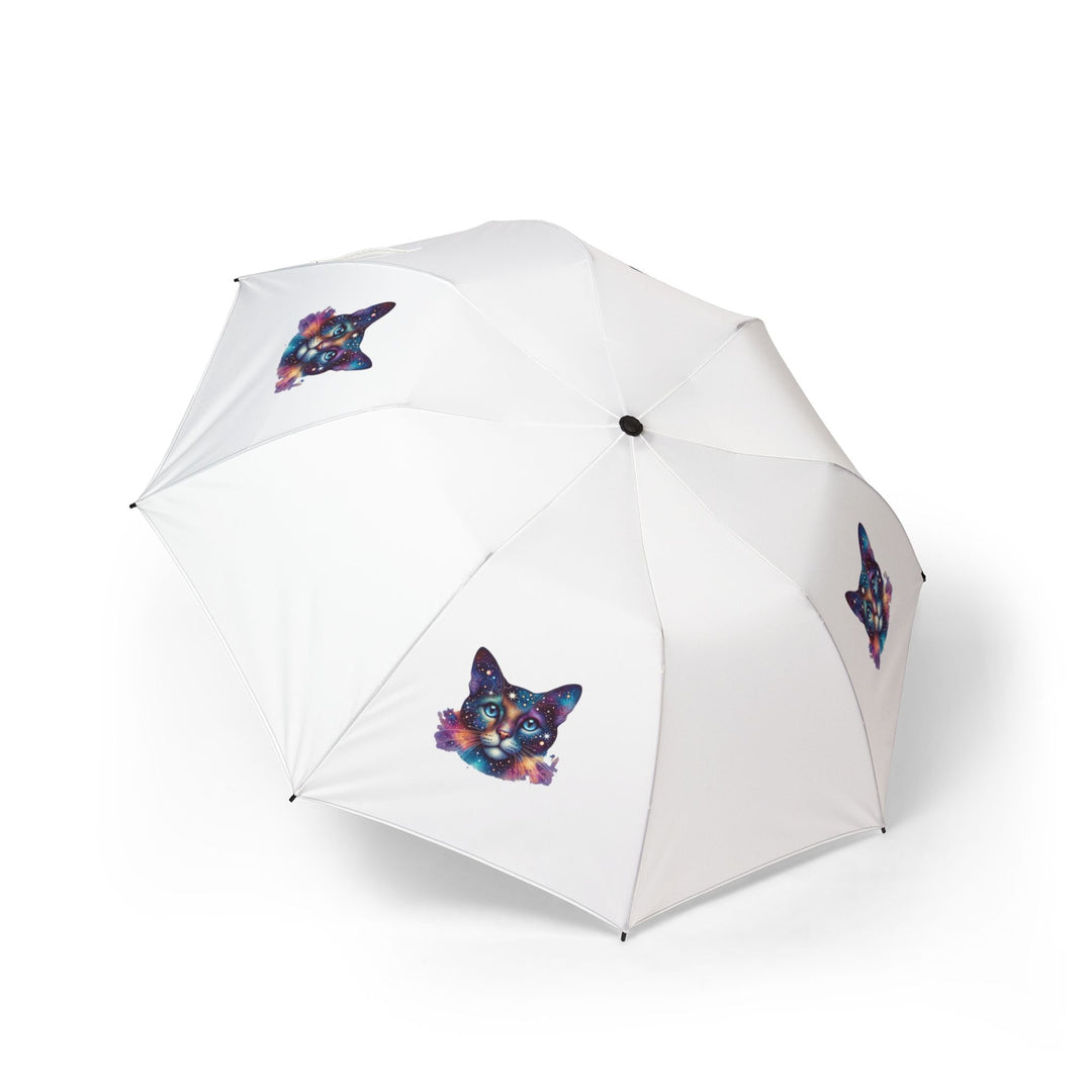 Parapluie chat galaxie – “Space Cat” – Parapluie pliable compact coupe - vent, design coloré - MoodElle
