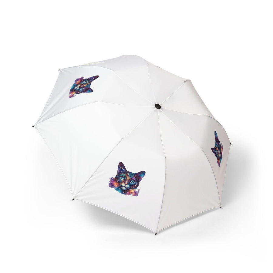 Parapluie chat galaxie – “Space Cat” – Parapluie pliable compact coupe - vent, design coloré - MoodElle
