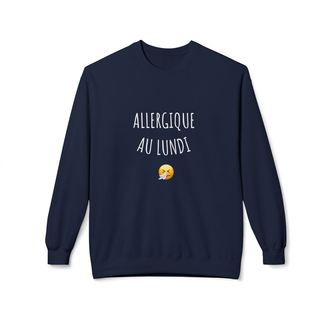 Sweat “Allergique au Lundi ” – Pull drôle et cosy – Cadeau original pour les anti - lundi - MoodElle