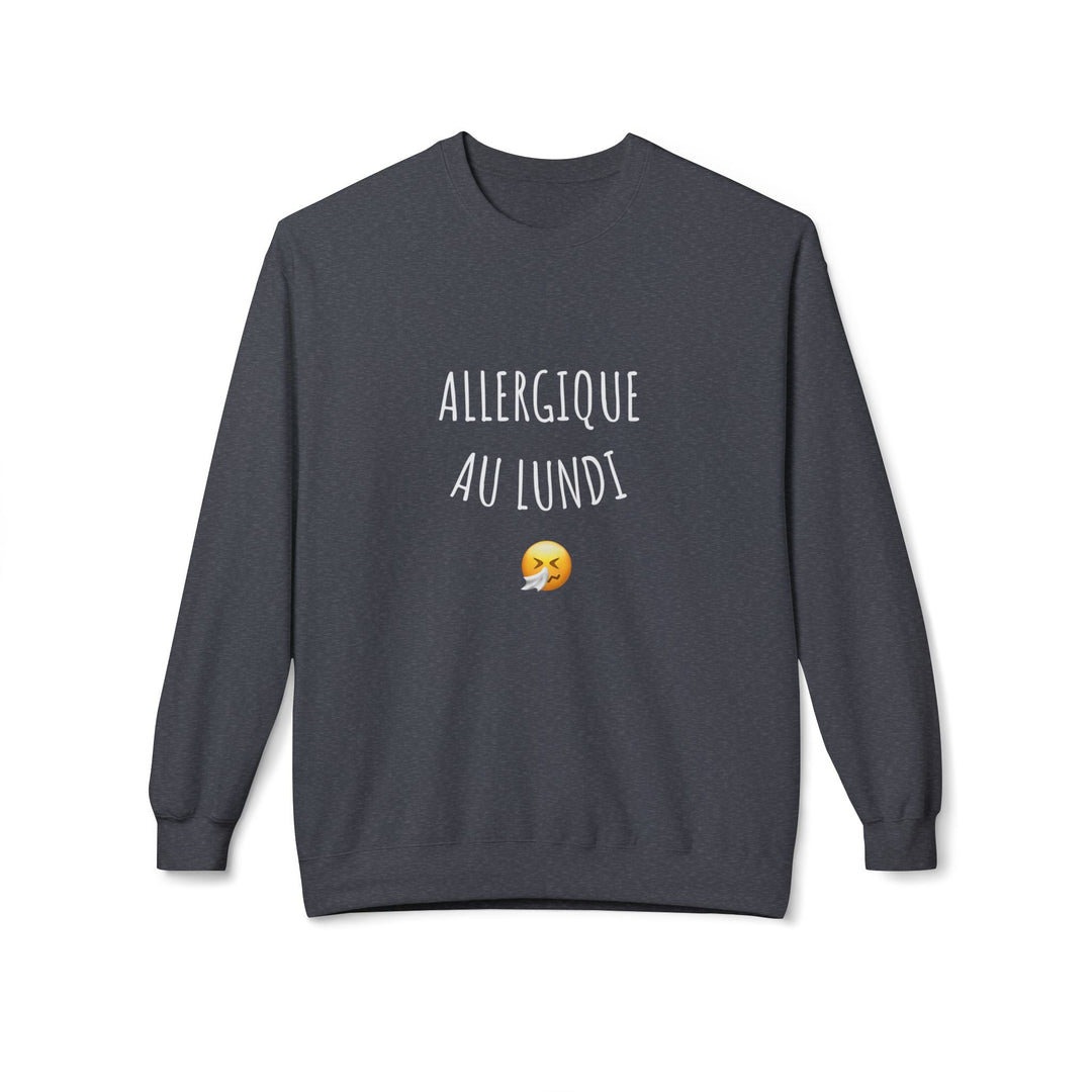 Sweat “Allergique au Lundi ” – Pull drôle et cosy – Cadeau original pour les anti - lundi - MoodElle