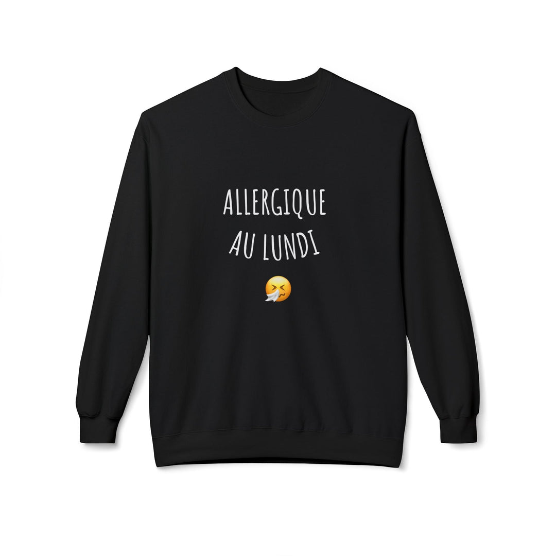 Sweat “Allergique au Lundi ” – Pull drôle et cosy – Cadeau original pour les anti - lundi - MoodElle
