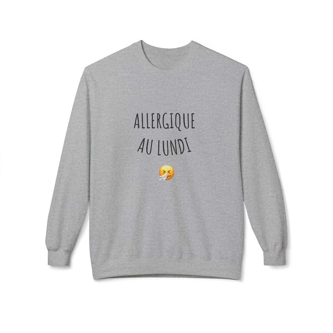 Sweat “Allergique au Lundi ” – Pull drôle et cosy – Cadeau original pour les anti - lundi - MoodElle