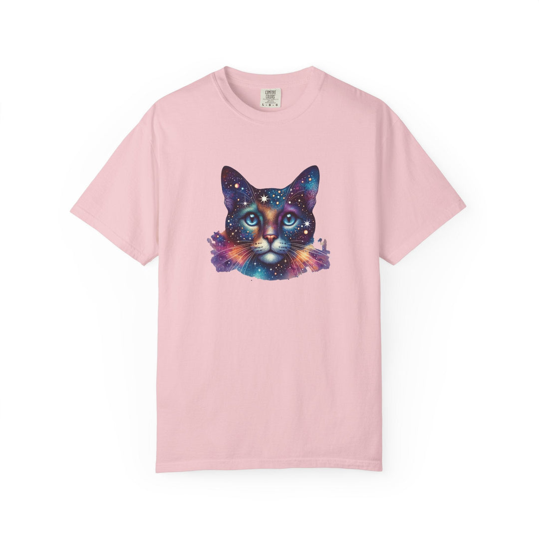 T-shirt chat galaxie – “Space Cat” – Tee unisexe coton, impression durable – Cadeau amoureux des chats - MoodElle