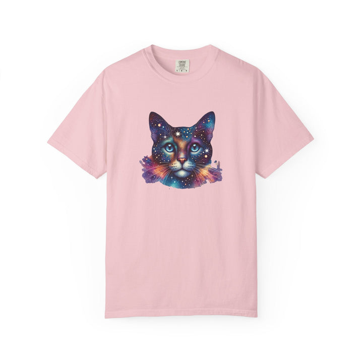 T-shirt chat galaxie – “Space Cat” – Tee unisexe coton, impression durable – Cadeau amoureux des chats - MoodElle