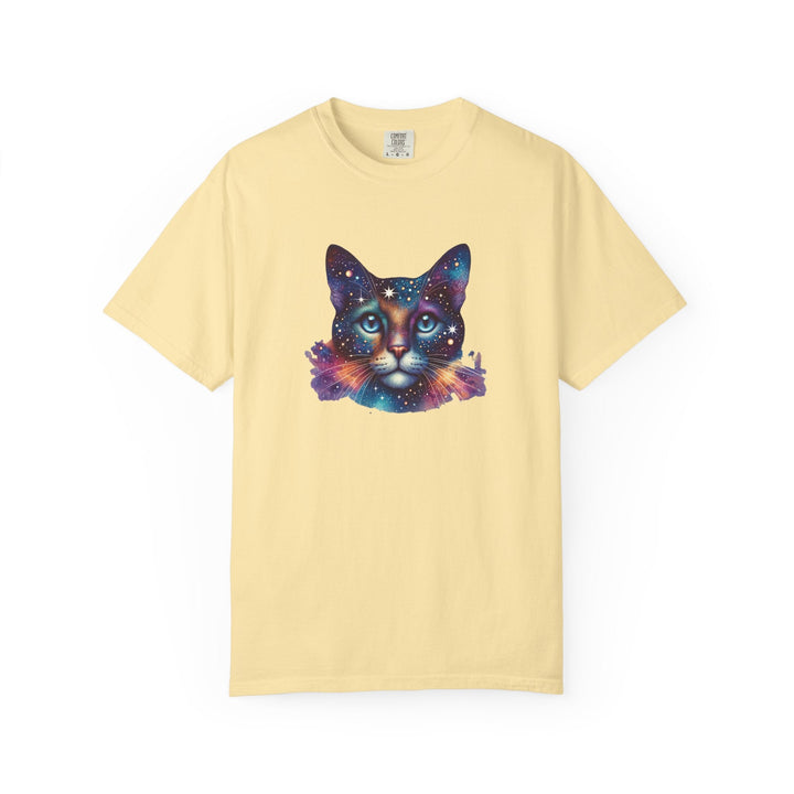 T-shirt chat galaxie – “Space Cat” – Tee unisexe coton, impression durable – Cadeau amoureux des chats - MoodElle