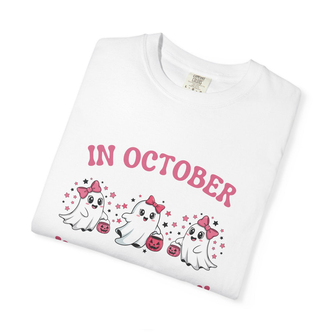 T-shirt " In october, we wear Pink" - Octobre rose - MoodElle