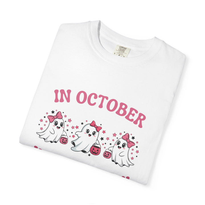 T-shirt " In october, we wear Pink" - Octobre rose - MoodElle